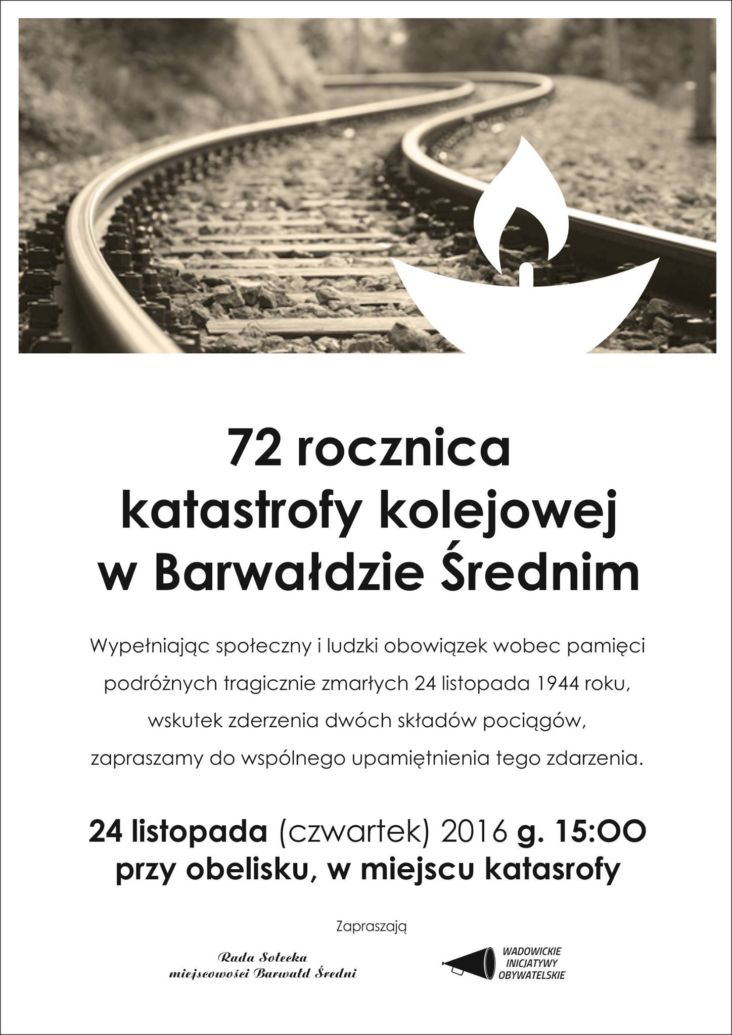 Obchody 72 rocznicy katastrofy kolejowej w Barwałdzie Średnim