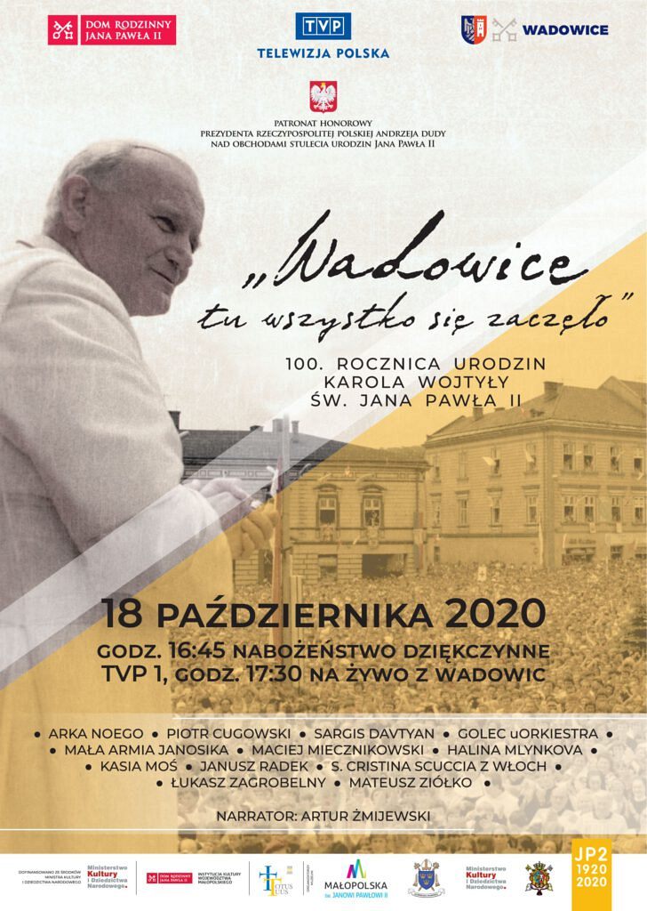 plakat 18.10 728x1024 - Cała Polska łączy się z Wadowicami i świętuje wyjątkowe stulecie