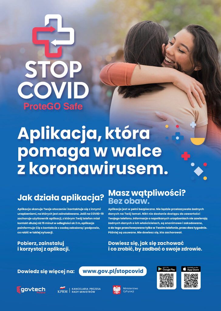 Stop Covid plakat 01 1 728x1024 - Pokonajmy razem koronawirusa!  Ściągnij, uruchom – dbaj o siebie i innych.