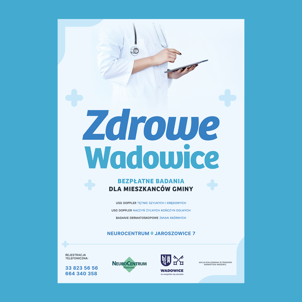 podglad plakatu neurocentrum 2022 1024x1024 - Zdrowe Wadowice - bezpłatne badania dla mieszkańców gminy