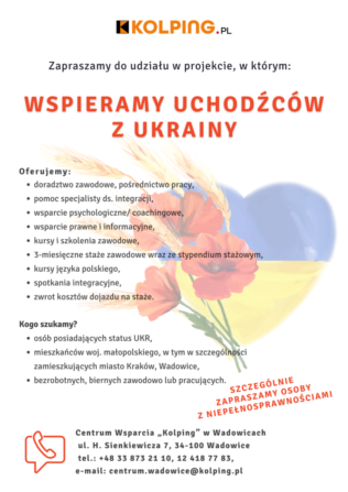 Zaproszenie osób z Ukrainy do działań aktywizacyjno – integracyjnych